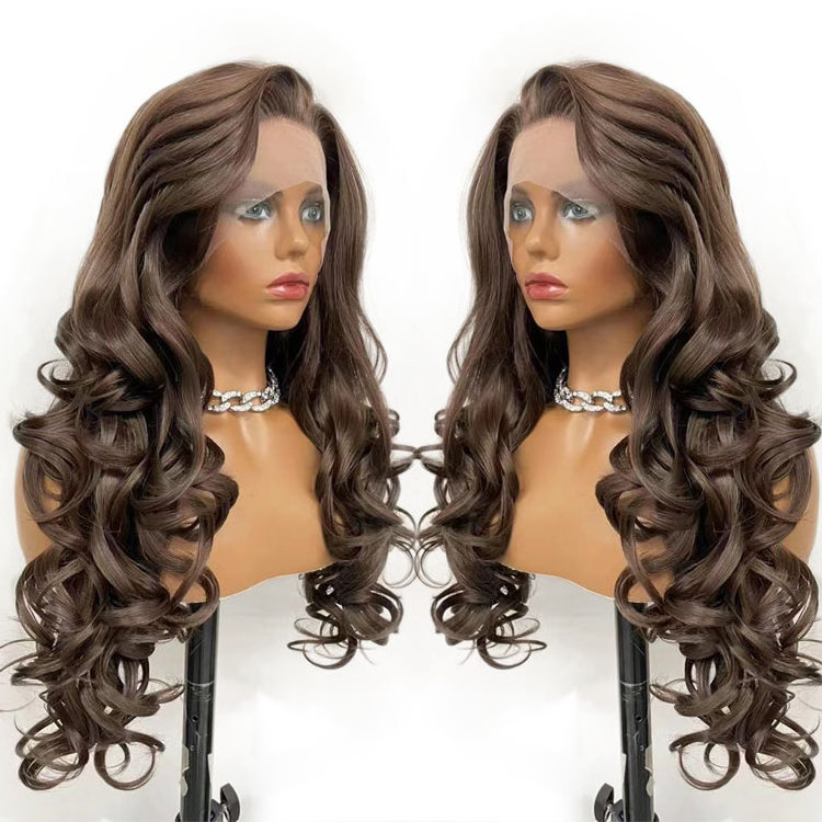 Wholesale Synthetic Wigs Lace Front With Baby Hair Transparent Swiss Synthetic Glueless 13x3 Lace Front Wig