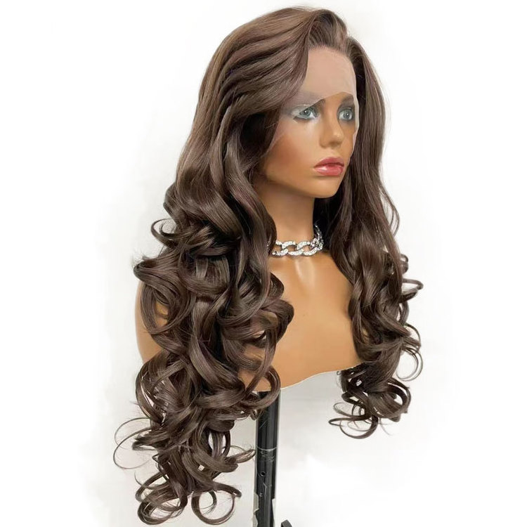 Wholesale Synthetic Wigs Lace Front With Baby Hair Transparent Swiss Synthetic Glueless 13x3 Lace Front Wig