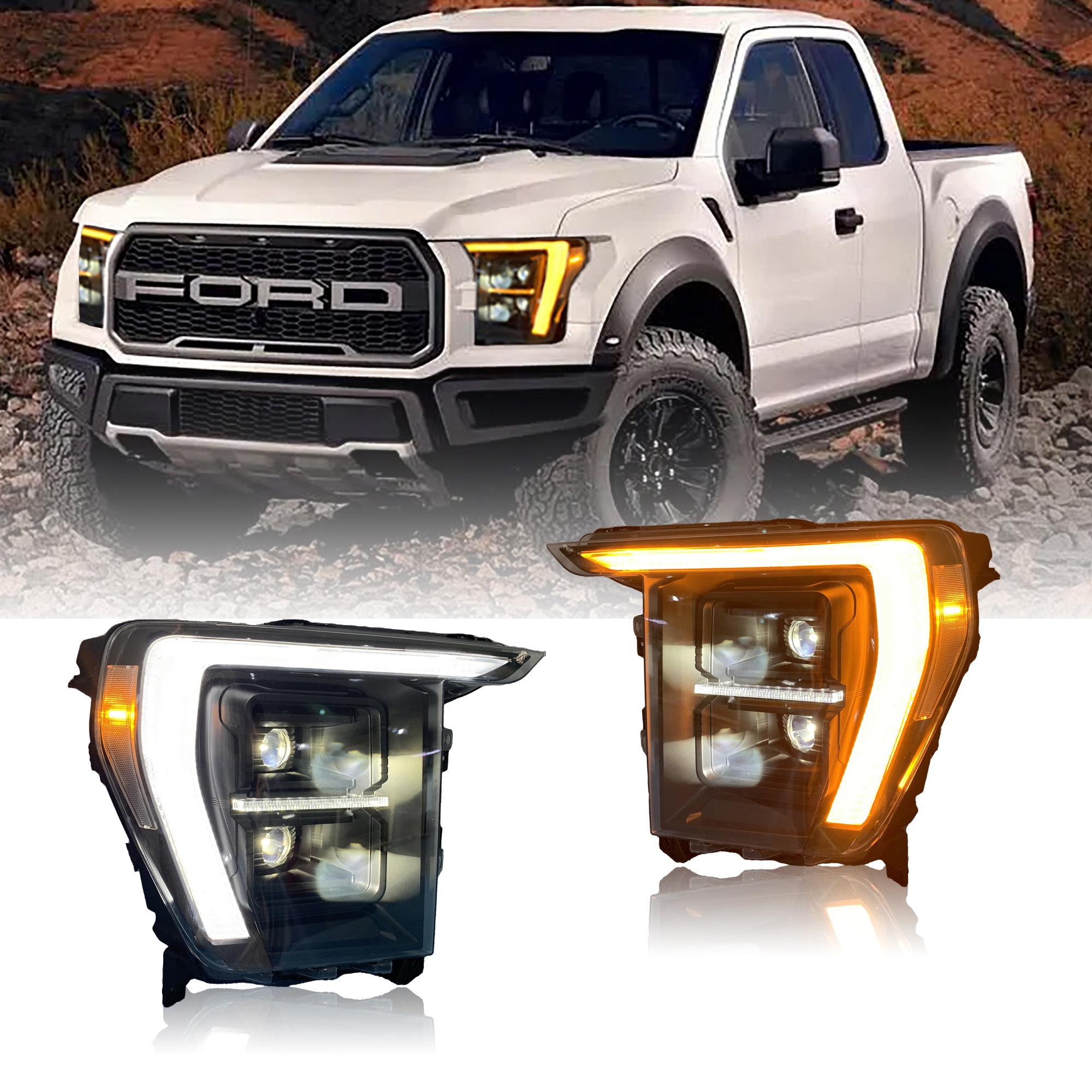 HOSI car accessories Led headLamp Lights For ford f150 led headlights 2021 2022 2023 2024