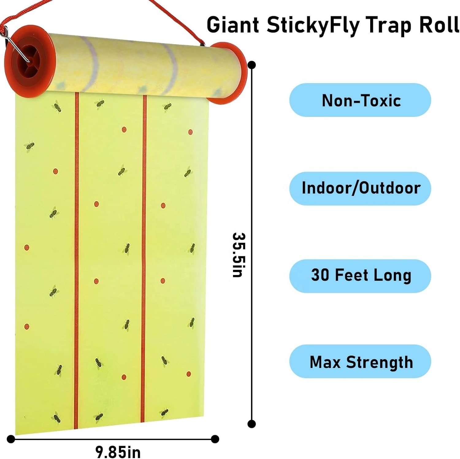 Adhesive Fly Traps Sticky Bug Catcher Bulk Flying Insect glue Roll Pet Safe Pest Control for Garage Barn Greenhouse Garbage Room