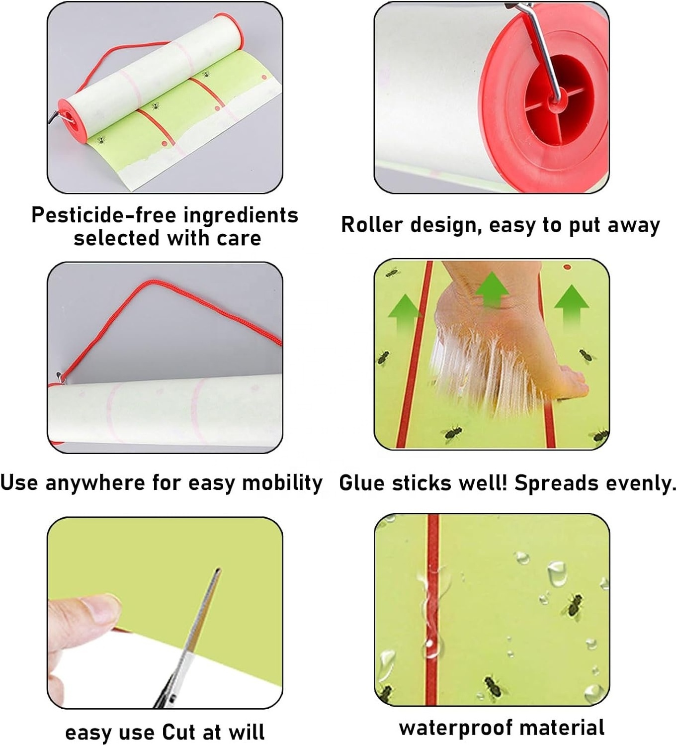 Adhesive Fly Traps Sticky Bug Catcher Bulk Flying Insect glue Roll Pet Safe Pest Control for Garage Barn Greenhouse Garbage Room