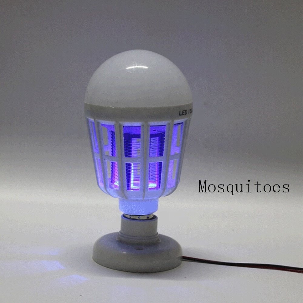 Bug Zapper Light Bulb Mosquito Killer Lamp Uv Led Electronic Insect & Fly Killer for Indoor and Outdoor (White)