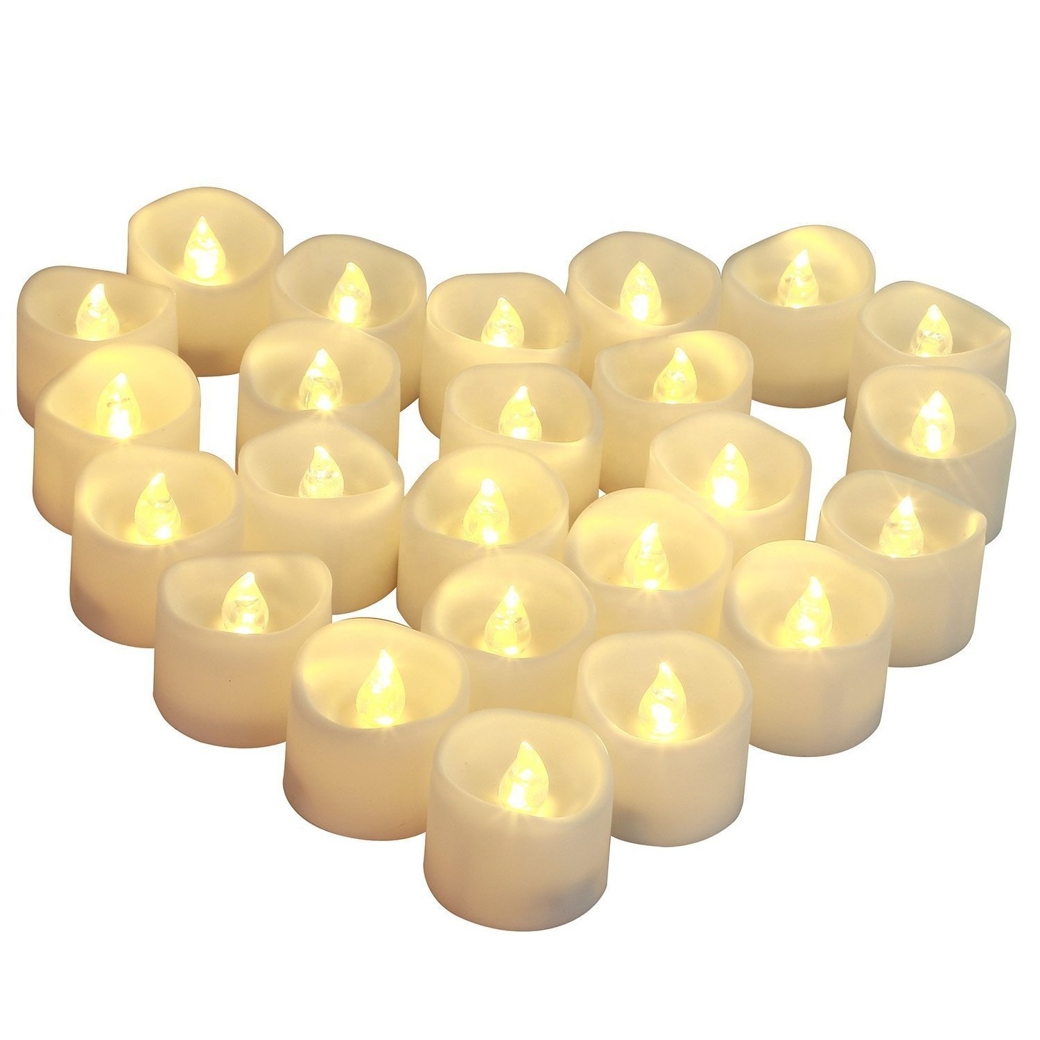 12pcs Romantic Tea Lights LED Battery Flameless Candles with Flickering Flashing Christmas Candle 3d Real Flame Plastic CR2032