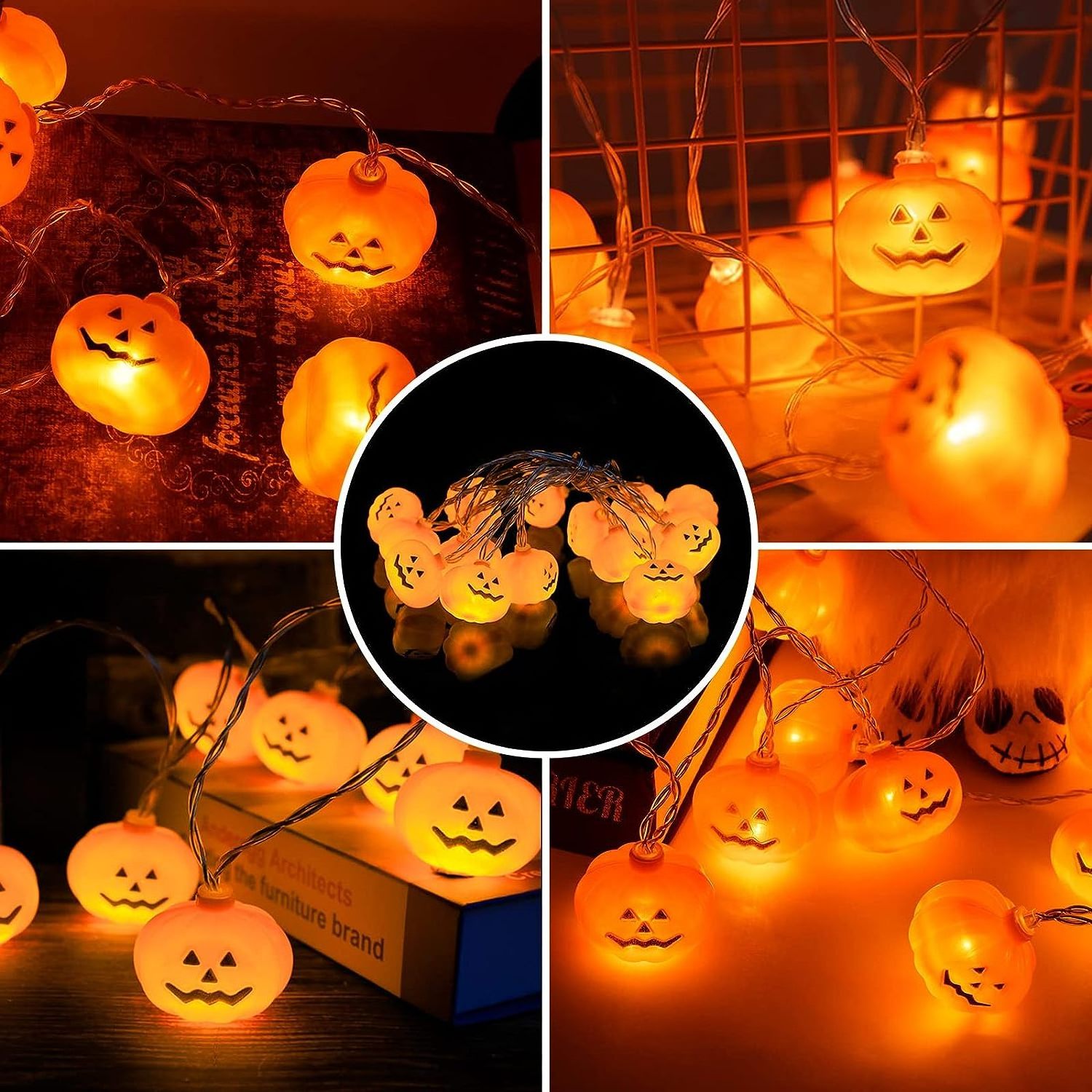 Halloween Decoration Warm Light Pumpkins String led Lights with Battery Operated