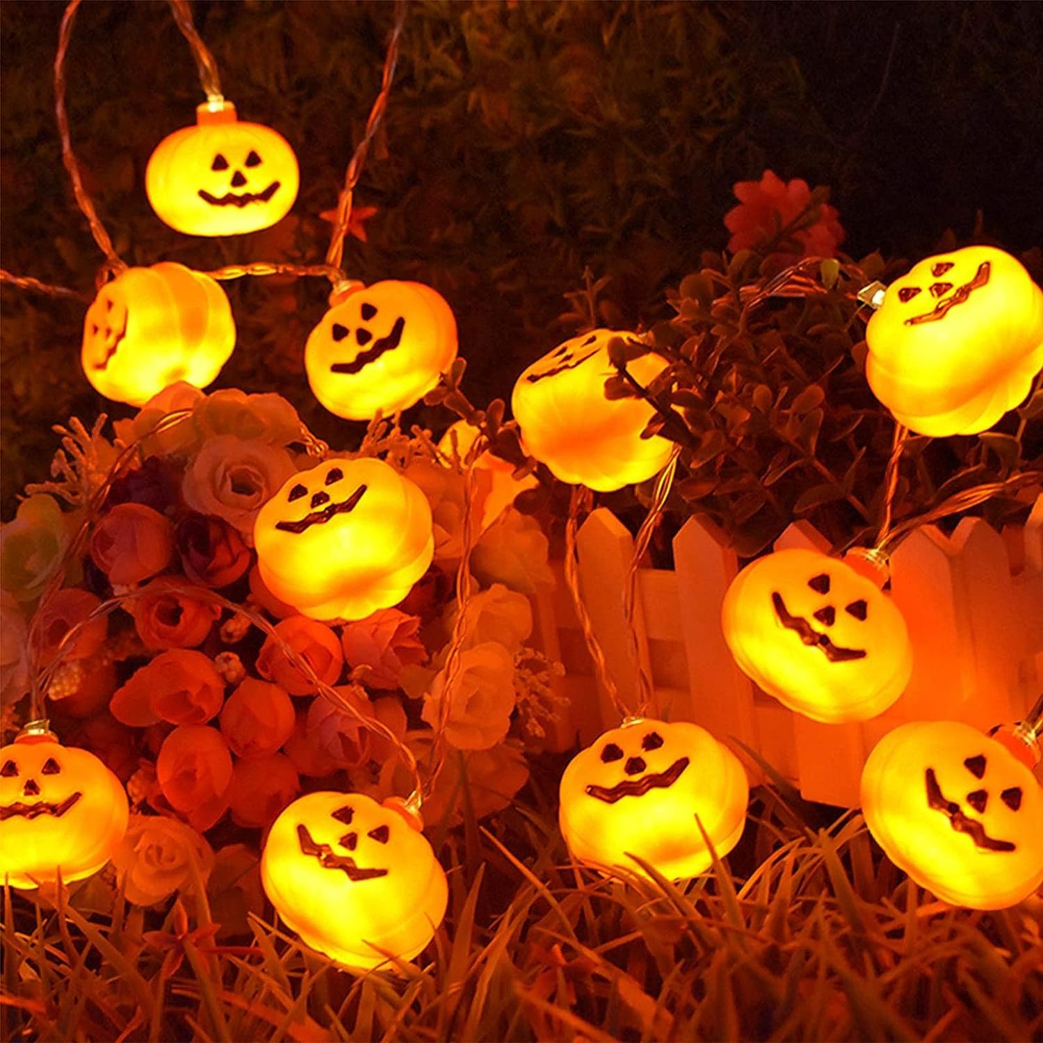 Halloween Decoration Warm Light Pumpkins String led Lights with Battery Operated