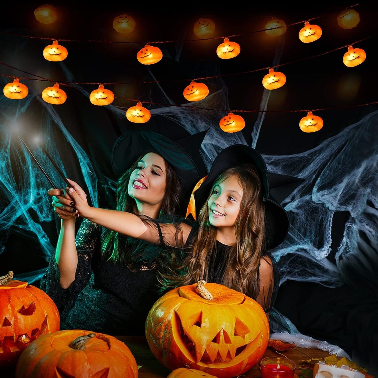 Halloween Decoration Warm Light Pumpkins String led Lights with Battery Operated