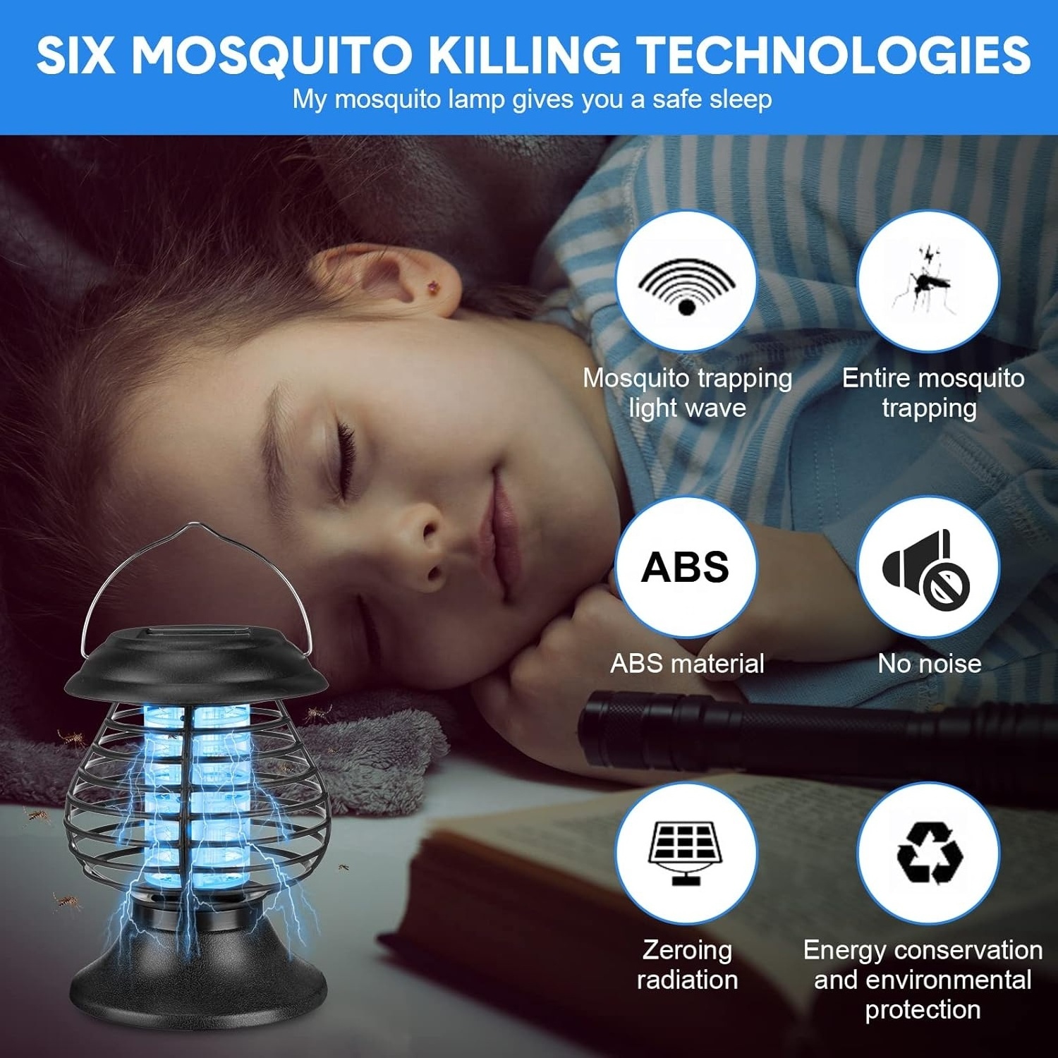 Solar Bug Zapper Outdoor Waterproof Mosquito Zapper Outdoor Mosquito Repellent Trap Solar Powered Bug Lights