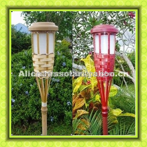 Decorative Lights solar torch light for outdoor bamboo tiki torches