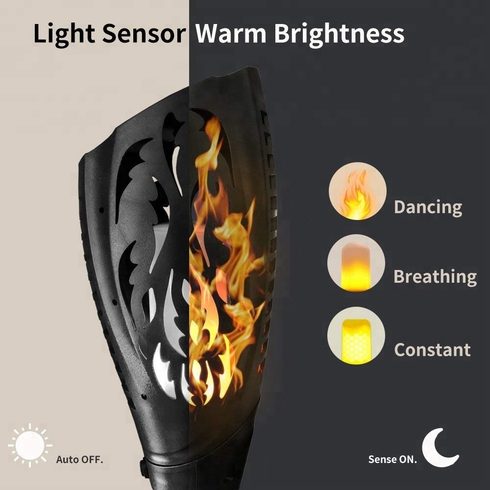 Solar Torch Lights Outdoor 3 Modes Dancing Flames Decorative Warm Novelty Upgrade Large Landscape Light