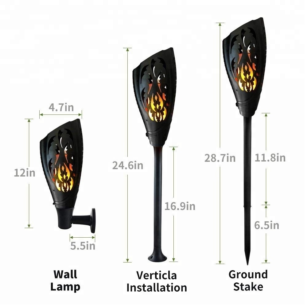 Solar Torch Lights Outdoor 3 Modes Dancing Flames Decorative Warm Novelty Upgrade Large Landscape Light