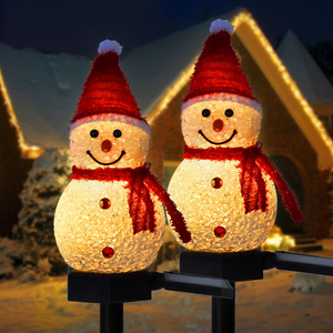 Snowman Christmas Decorations Outdoor Yard Solar Pathway garden Lights Solar Christmas Lights Outdoor Waterproof