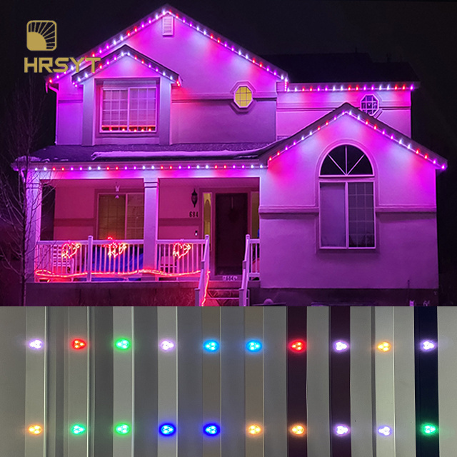 HRSYT 2023 Whole sale LED point light 30mm DC48V IP68 UCS2904 RGB/RGBW Outdoor Permanent Christmas Holiday Lights Soffit light