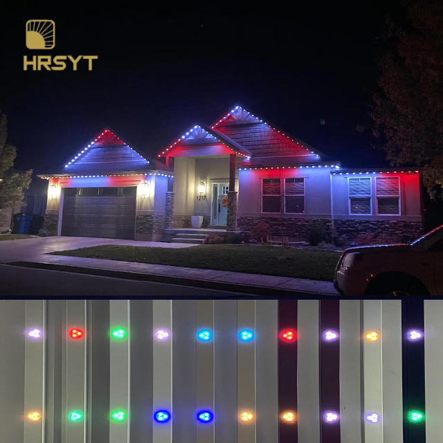 HRSYT Pixel LED point light Outdoor Arch Roof Lighting APP Smart Control RGB/RGBW Permanent Holiday Decoration LED Soffit lights