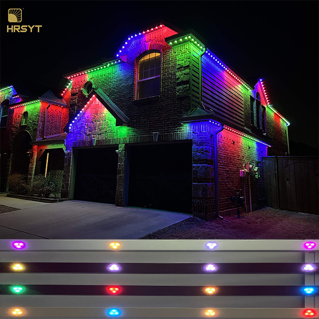 HRSYT Factory hot sell landscape lighting Soffit Lights DC48V RGB/RGBW Permanent Christmas Holiday LED pixel point lights