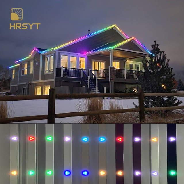 HRSYT Factory Price New Pixel LED point light Outdoor Soffit lights RGB/RGBW DC48V Permanent Holiday Decoration Christmas Lights