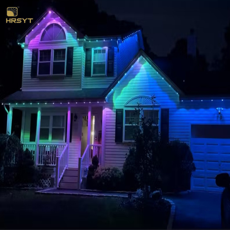 Outdoor Waterproof Remote Bluetooth Music Sync App Control Color Changing LED Rope Lights RGB Continuous Outside Led point Light