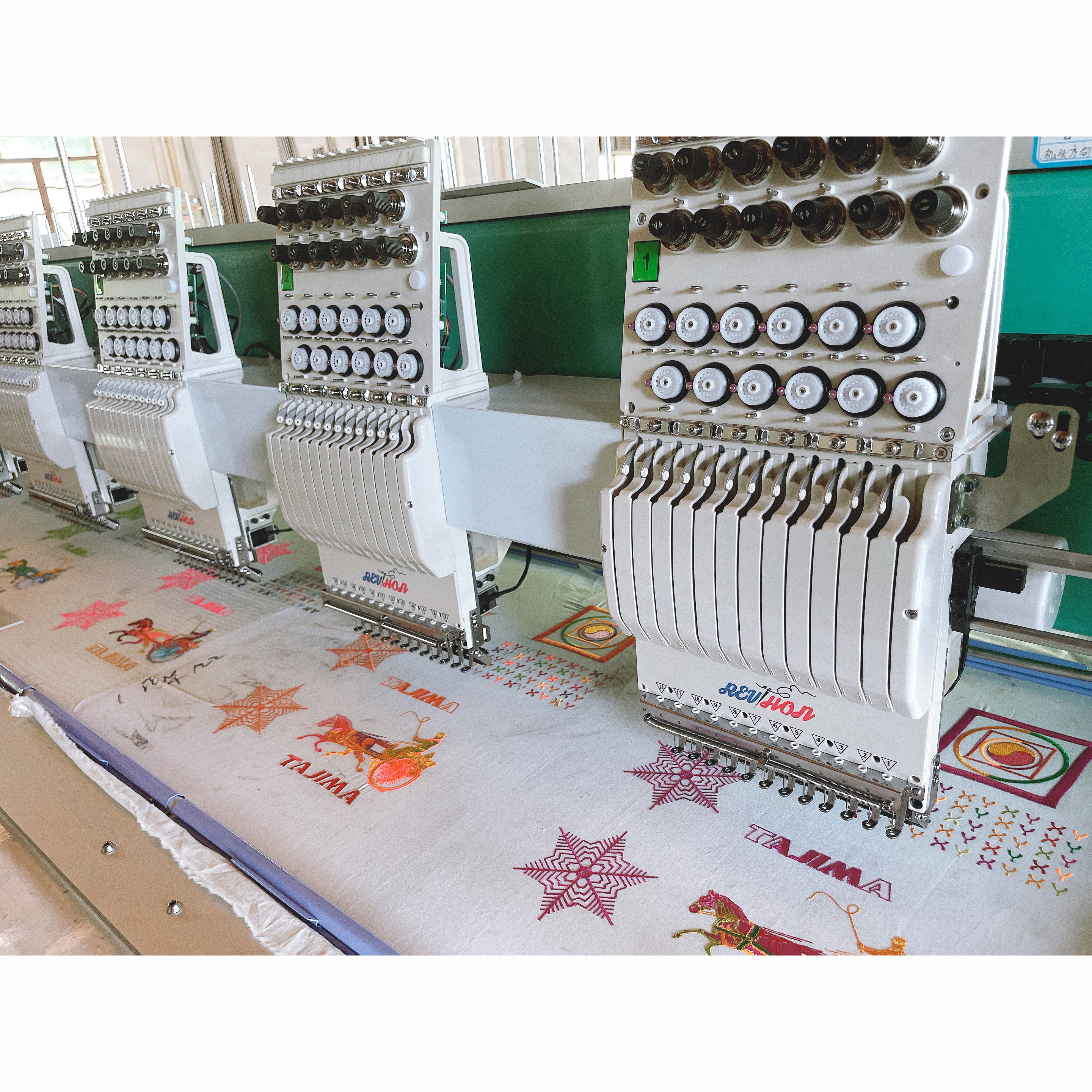 REVHON 12 Head MultiHead Factory Price Industrial multifunctional Embroidery Machine