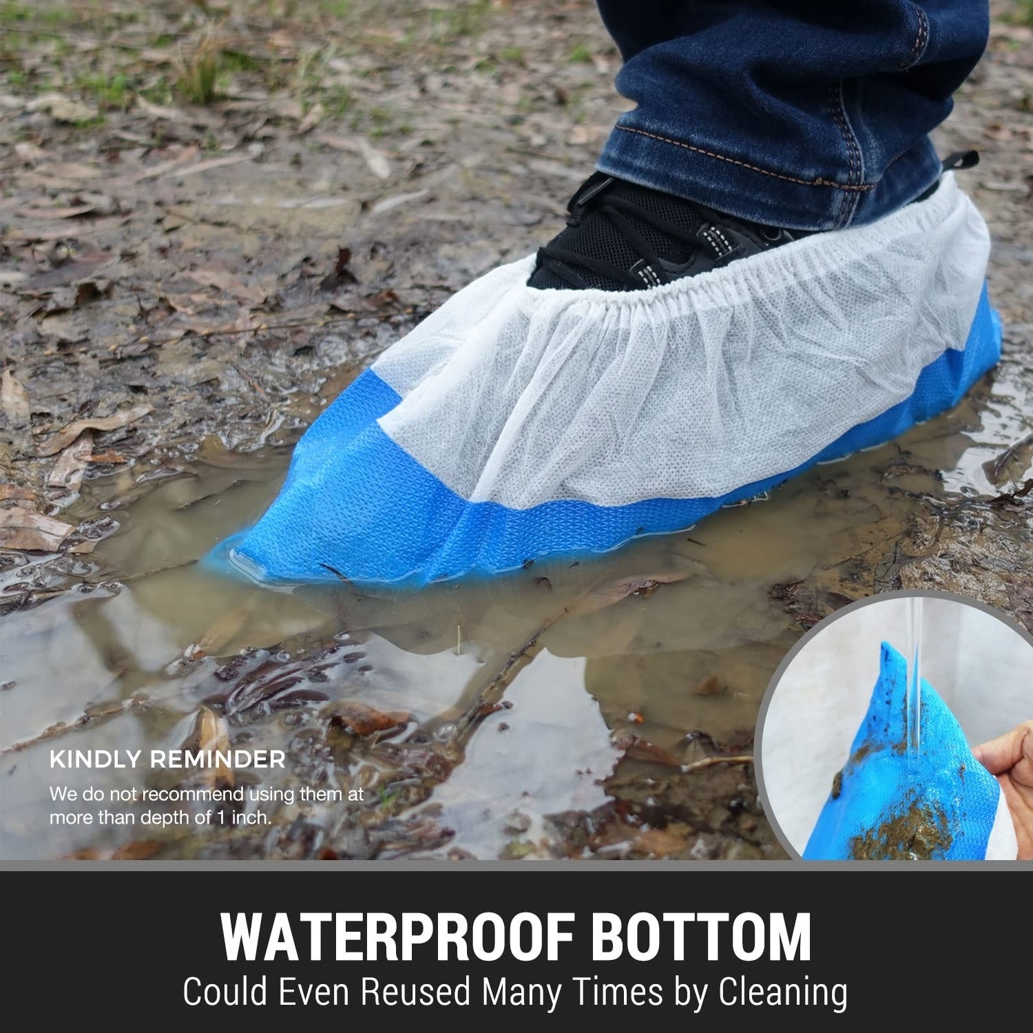 HR Heavy Duty Shoe Covers Disposable Non Slip Waterproof