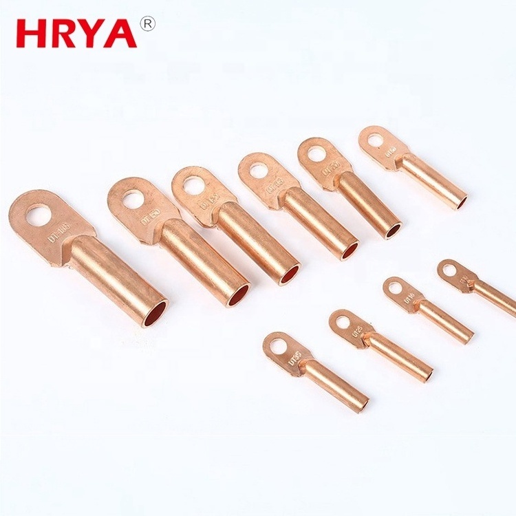 HRYA Factory Friction Welded Bimetal Cable Lug Tinned Plated Brass Terminal Lugs Electric Power Fittings Size Bimetallic Lug