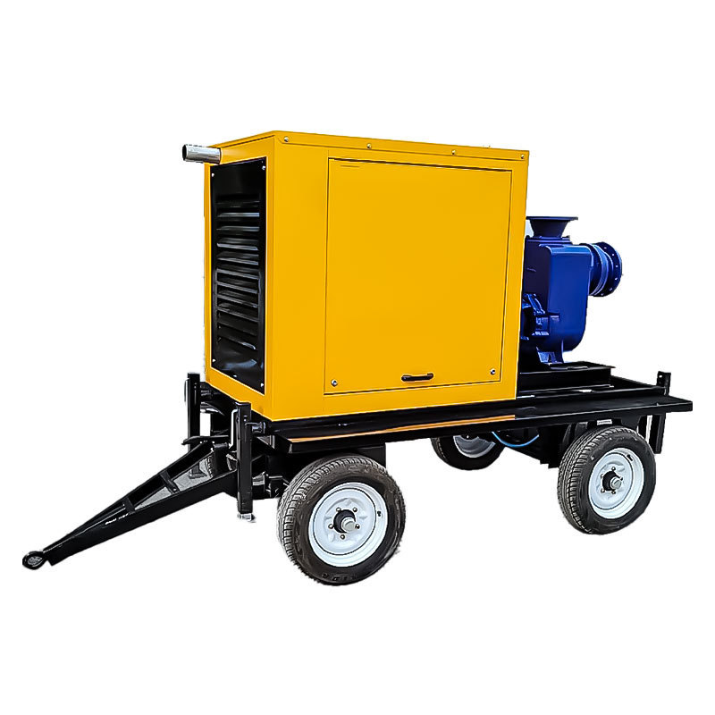 8 Inch Wheel Trailer Mounted Diesel Non Clog Self Priming Centrifugal Electric Water Pump