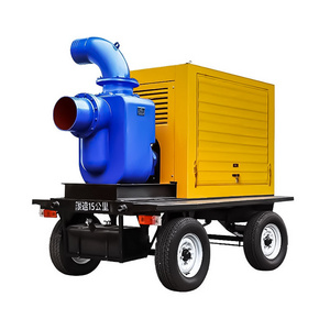 8 Inch Wheel Trailer Mounted Diesel Non Clog Self Priming Centrifugal Electric Water Pump