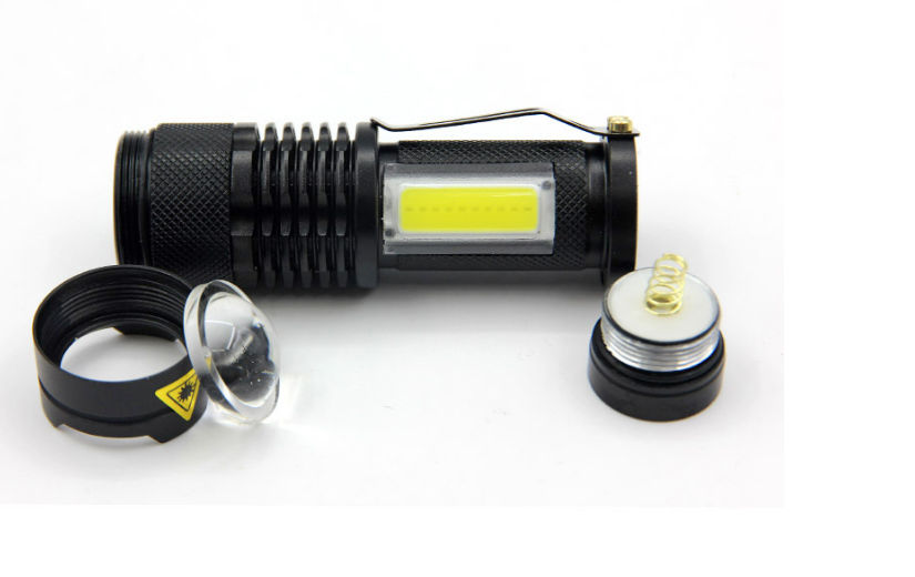 sk-69 pocket Lamp 3w 300lm Adjustable Focus Zoomable Torch Light 3 Modes Handheld Mini Q5 LED+cob Flashlight