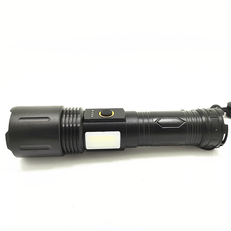 Digital Display Strong Light Zoom Type C Usb Rechargeable Outdoor Head Flashlight 30W