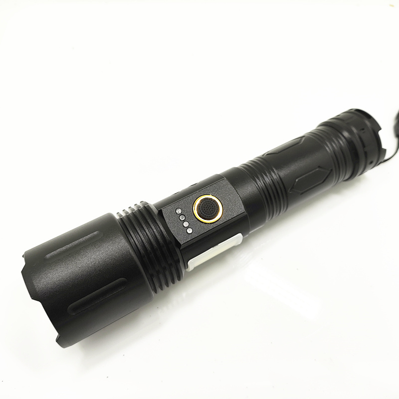 Digital Display Strong Light Zoom Type C Usb Rechargeable Outdoor Head Flashlight 30W