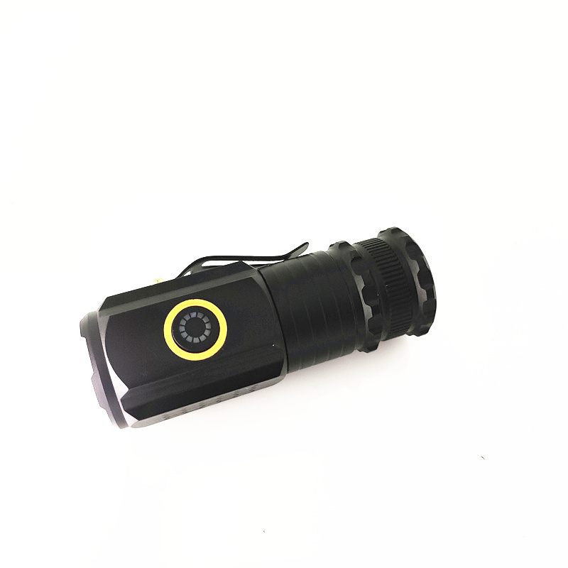 The new strong light long range flashlight illuminates the mini portable small hand electric outdoor multi-function clip cap lig