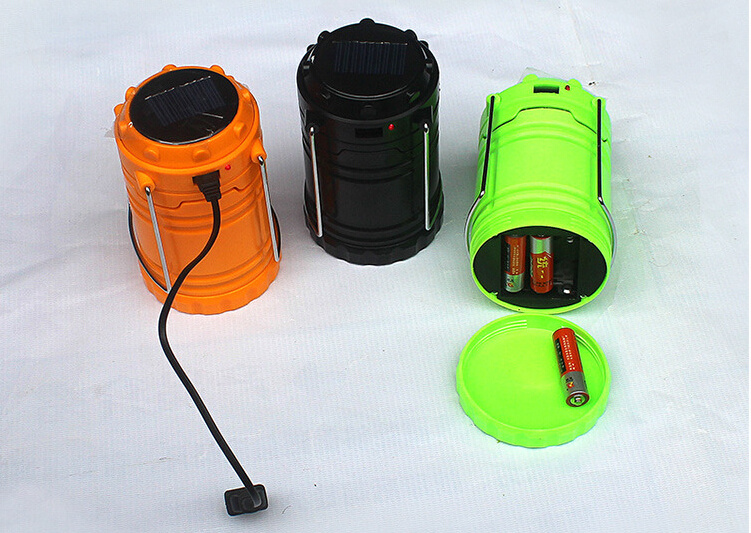 Portable LED Camping Lantern  Light, 2 in 1 Retractable handheld Hanging Flickering  light camping lamp