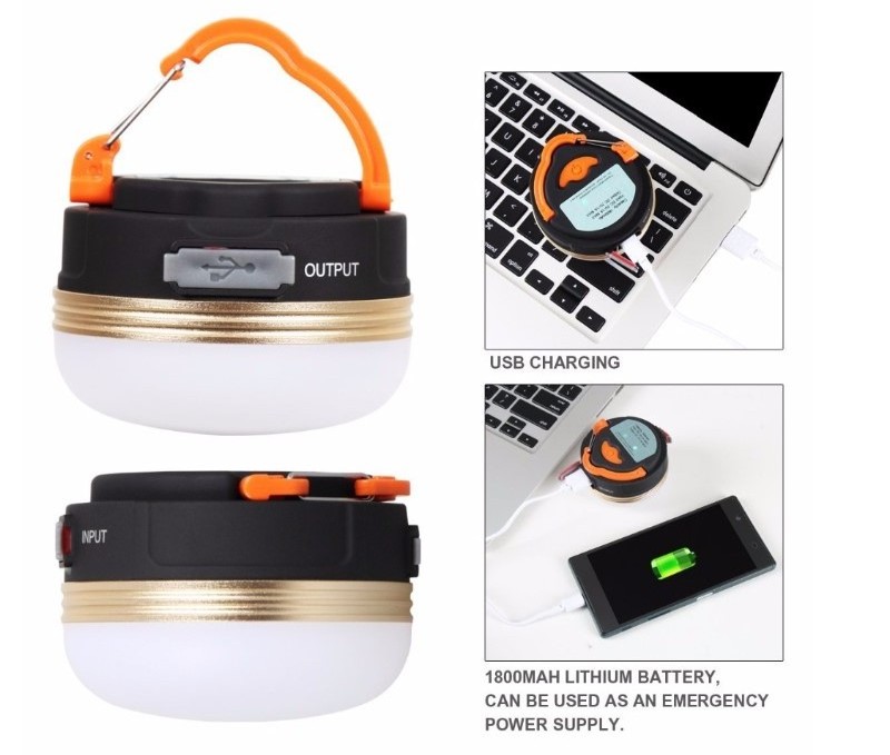 Outdoor Mini Power Bank Emergency Table Lamp W/ Remote Control Tent Lantern Portable Usb Rechargeable Led  Camping Lights