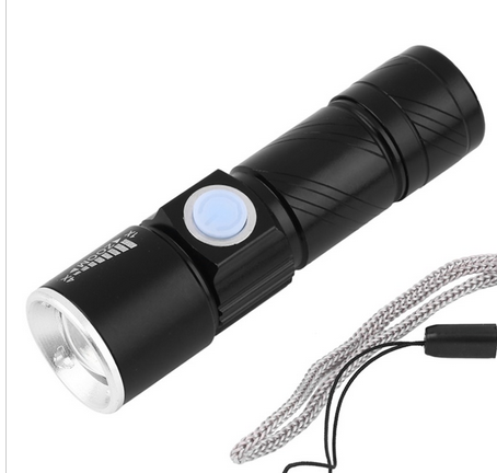 Zoomable Waterproof LED Rechargeable Flashlight Torch light USB Flash Light Free