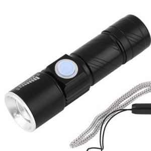 Zoomable Waterproof LED Rechargeable Flashlight Torch light USB Flash Light Free