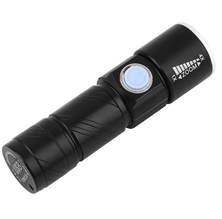 Zoomable Waterproof LED Rechargeable Flashlight Torch light USB Flash Light Free