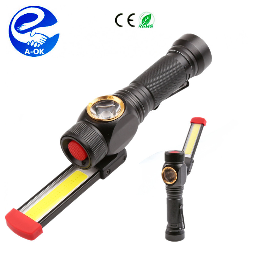 The newest usb rechargeable foldable magnetic led torch flashlight