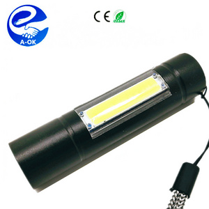 3W mini portable zoom flashlight Q5 COB LED flashlight lamp