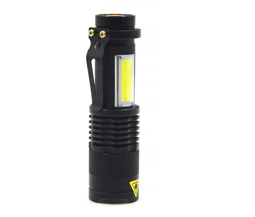 sk-69 pocket Lamp 3w 300lm Adjustable Focus Zoomable Torch Light 3 Modes Handheld Mini Q5 LED+cob Flashlight