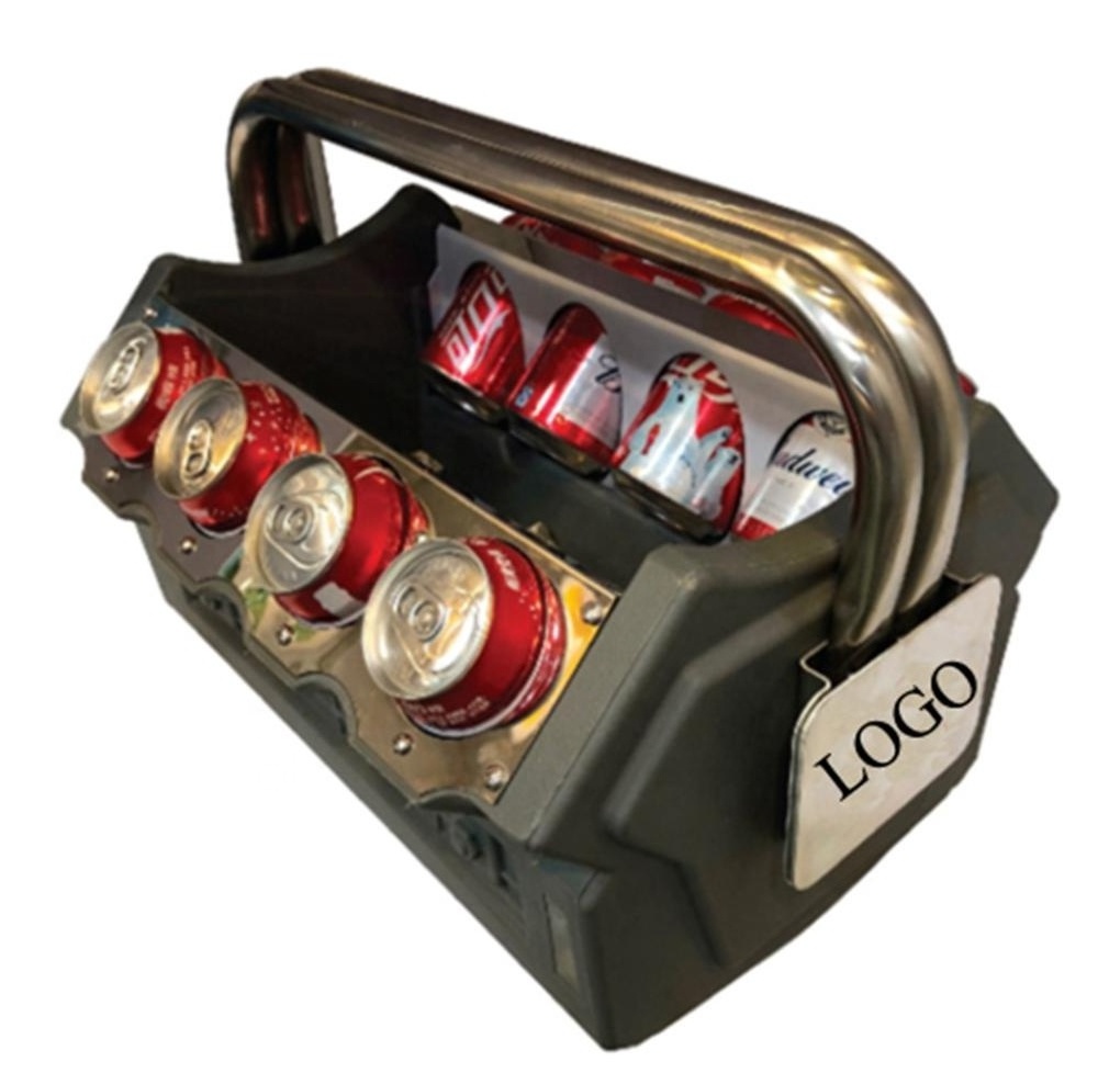 HS plastic cooler promotional special  ice chest  Metal Stainless Steel  engineer style  cooler for party with logos