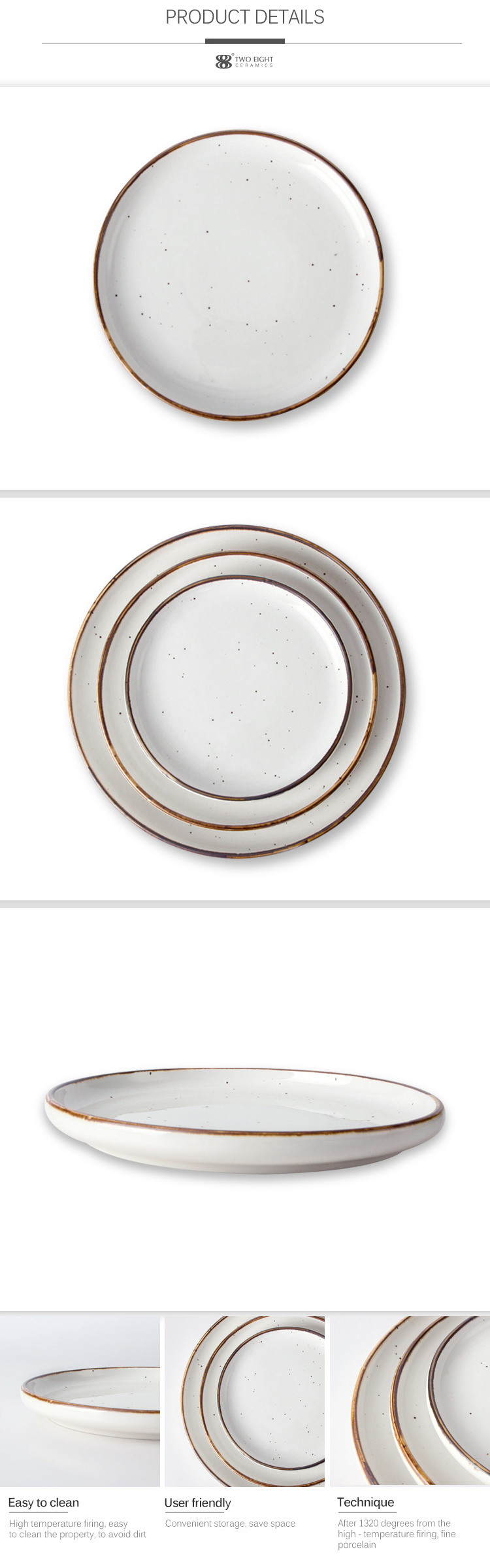 Catering Hotel Ceramic Dinner Plate Wholesale Restaurant Ceramic Plates Colored Porcelain Round Serving Plate