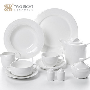 New Product Ideas 2019 Factory Wholesale Restaurant Crockery Dish Set, Manufacturer White Hotel Porcelain Ceramic Dinner Plate<