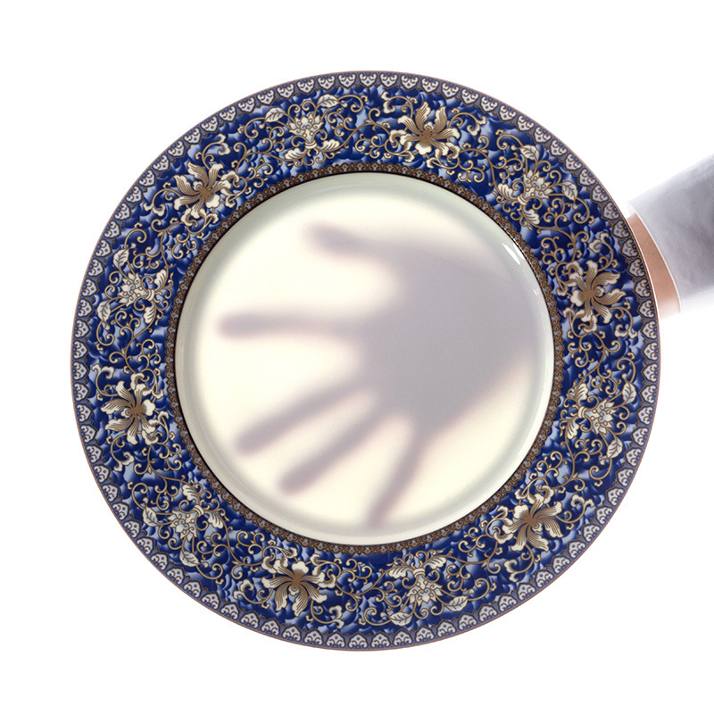 China Supplier Bone China Dinner Set Pakistan, Factory Good Quality Gold and Blue Fine Bone China Microwave/