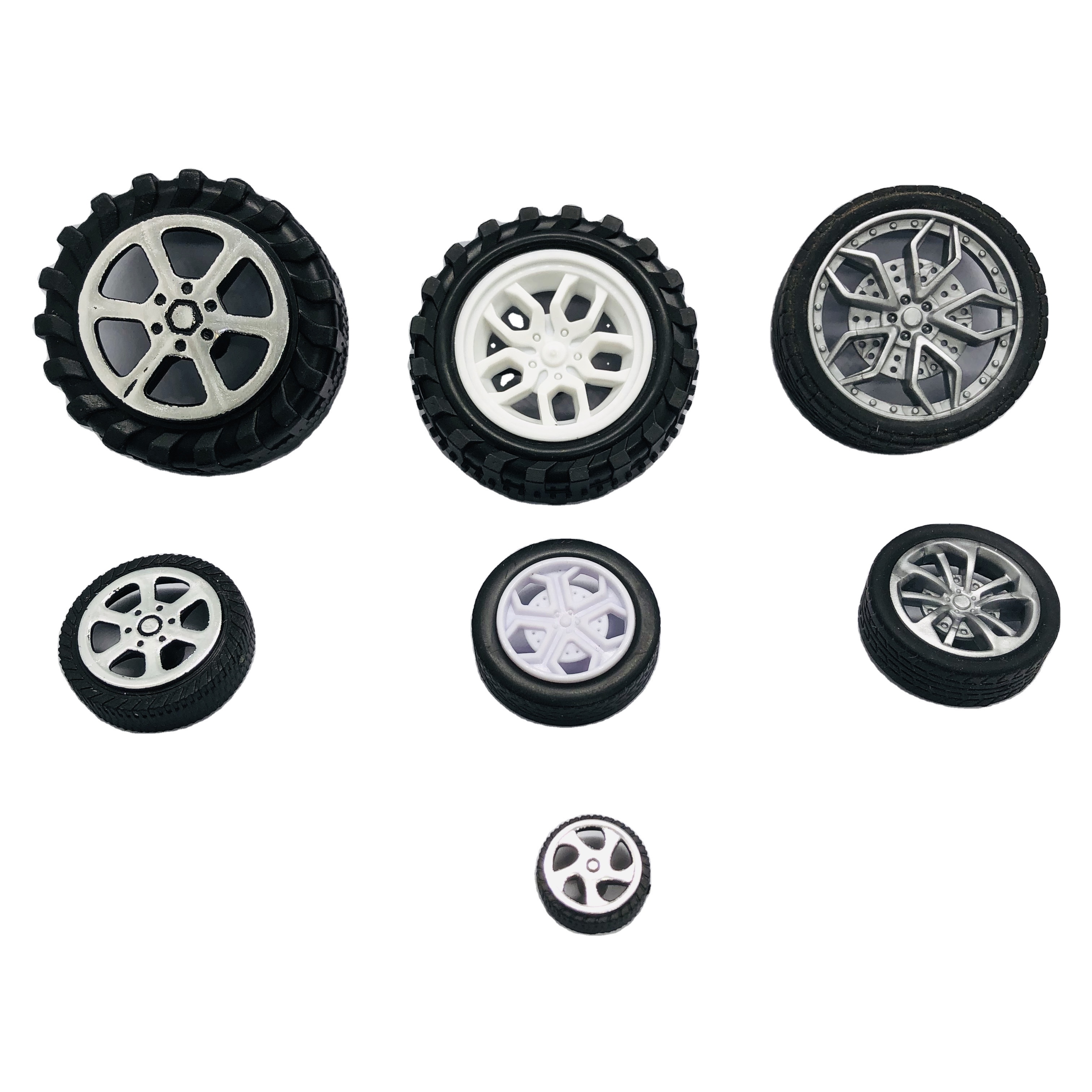 Hot sale High Quality Custom-made Model Car Toys Tire Molded Rubber Tire small toy parts wheels made of PP/TPR