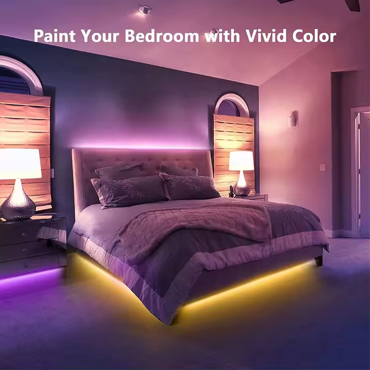 33FT 50FT 66FT 100FT smart LED Strip Lights Music Syn Long Light Span RGB Color Changing for Bedroom Room  DIY APP Remote