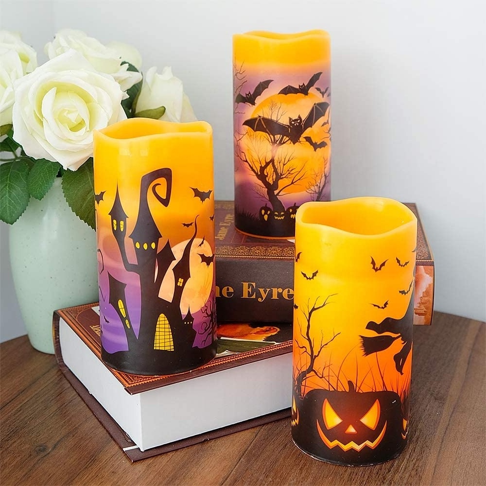 NEW Wax Candle Halloween Led Amazon Flameless Candles For Holiday Decoration