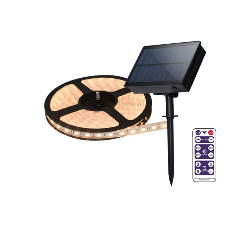 Outdoor Decoration Lighting Rechargeable IP65 Waterproof SMD2835 Neon Strip Led Solar Garden Light