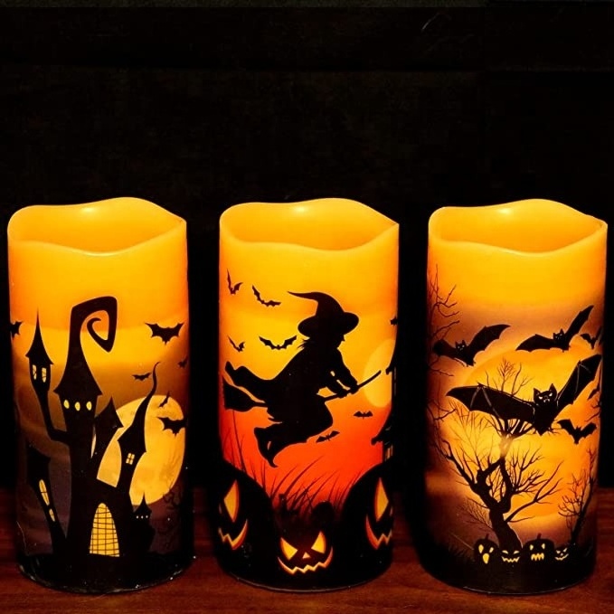 NEW Wax Candle Halloween Led Amazon Flameless Candles For Holiday Decoration