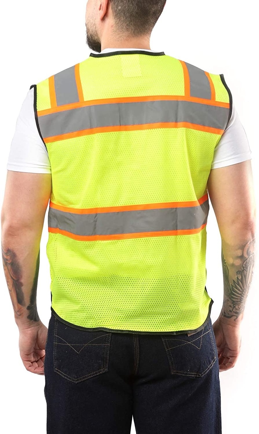 New High Visibility Summer Safety Vest Front Pockets Custom Colors Reflective Tape for Men and Women