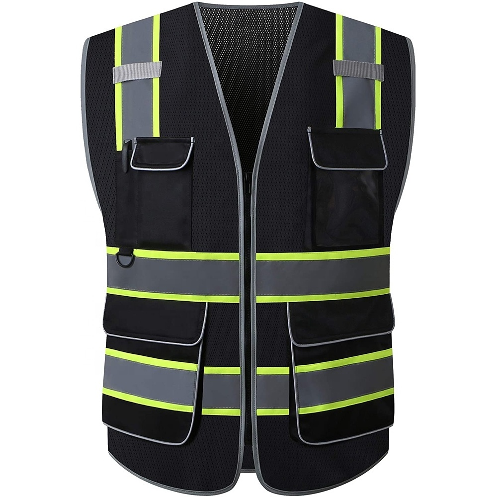 Wholesale Safety Vest Work wear High Visibility Mesh Reflective Vest with Pockets for Men Women