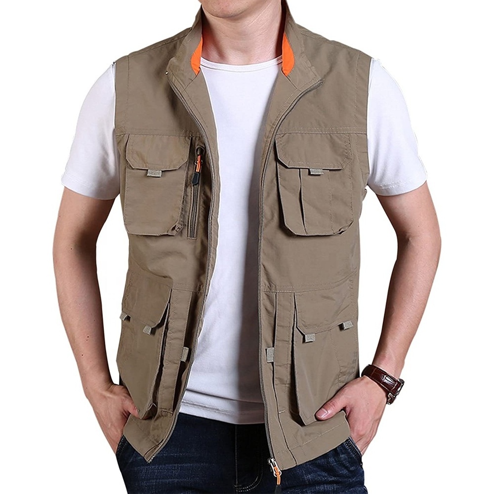 Men's Golf Vest Fishing Vest Lightweight Hiking Camping Travel Vest with Pockets Waistcoats Gilets