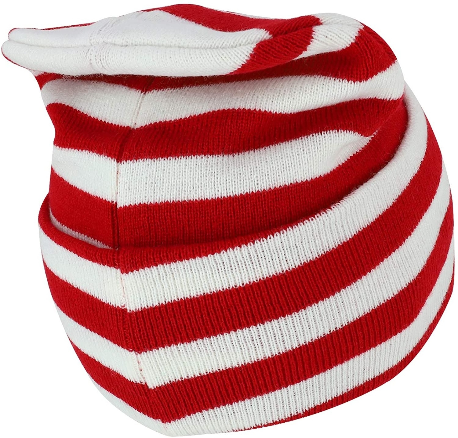 New Arrival Winter Headwear Long Cuff Soft Warm Acrylic Knitted Striped Beanie for Men Women Kids